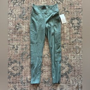 Athleta Delancey Moto Tight Leggings in Light Green